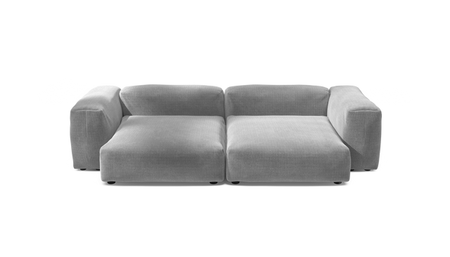 vetsak | Sofa Set 02 XLarge - Cord Velour - Light Grey | Modular Sofa | 3.5 Seater | Big Sofa