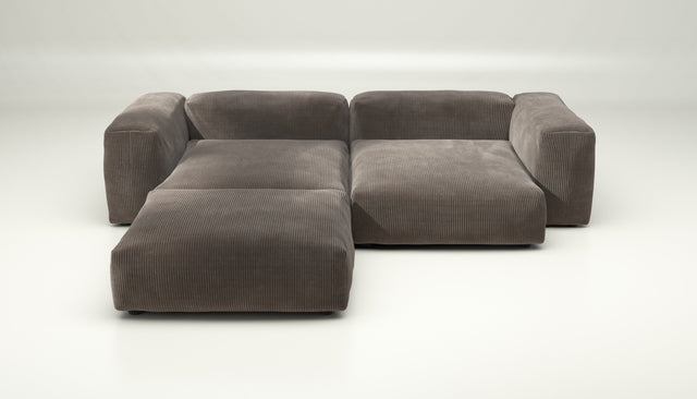vetsak | Sofa Set 03 - Cord Velour - Mocha | Modular Sofa | 3.5 Seater | Big Sofa | Corner Sofa