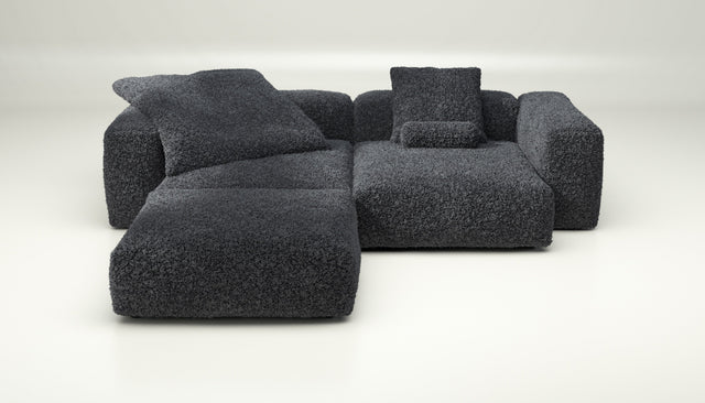 vetsak | Sofa Set 03 - Doodle - Dark Grey | Modular Sofa | 3.5 Seater | Big Sofa | Corner Sofa