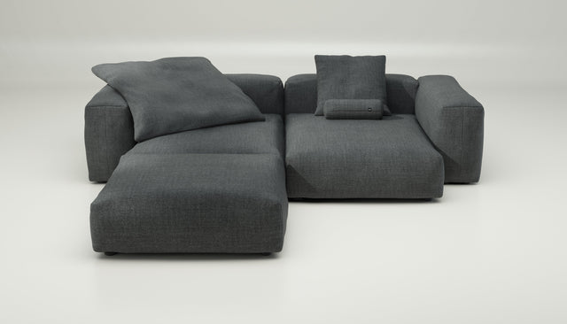 vetsak | Sofa Set 03 - Pique - Dark Grey | Modular Sofa | 3.5 Seater | Big Sofa | Corner Sofa