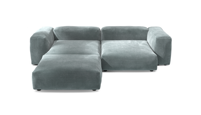 vetsak | Sofa Set 03 - Cord Velour - Mint | Modular Sofa | 3.5 Seater | Big Sofa | Corner Sofa