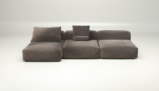 vetsak | Sofa Set 04 - Cord Velour - Mocha | Modular Sofa | 5 Seater | Big Sofa