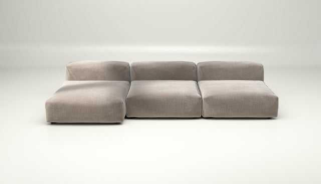 vetsak | Sofa Set 04 - Cord Velour - Platinum | Modular Sofa | 5 Seater | Big Sofa
