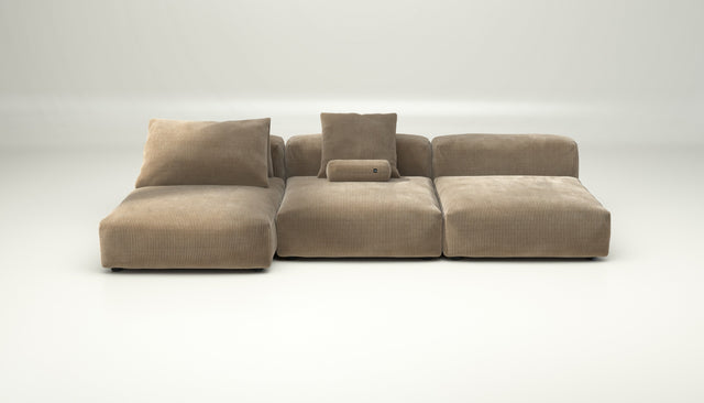 vetsak | Sofa Set 04 - Cord Velour - Sand | Modular Sofa | 5 Seater | Big Sofa