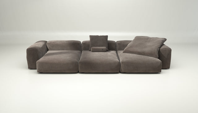 vetsak | Sofa Set 05 - Cord Velour - Mocha | Modular Sofa | 5 Seater | Big Sofa | Corner Sofa