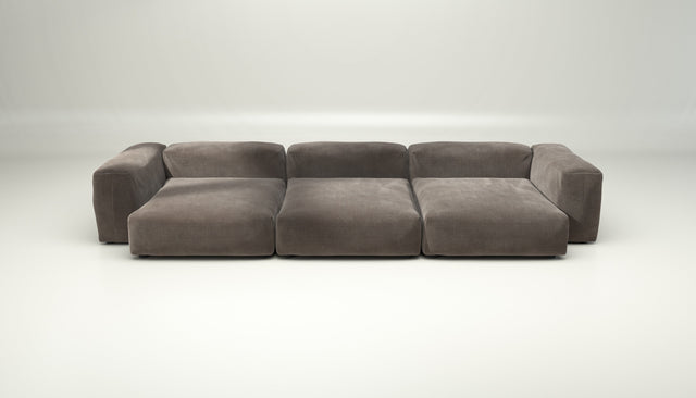 vetsak | Sofa Set 05 - Cord Velour - Mocha | Modular Sofa | 5 Seater | Big Sofa | Corner Sofa