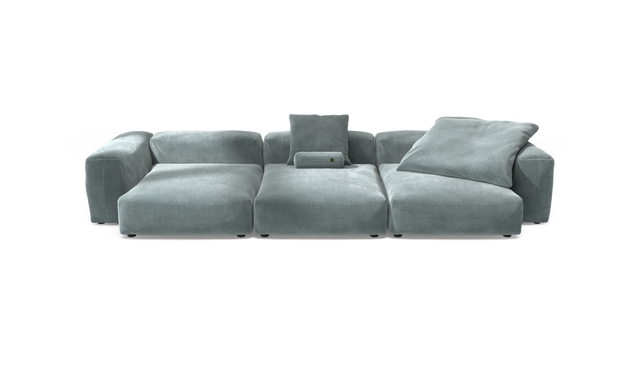 vetsak | Sofa Set 05 - Cord Velour - Mint | Modular Sofa | 5 Seater | Big Sofa | Corner Sofa