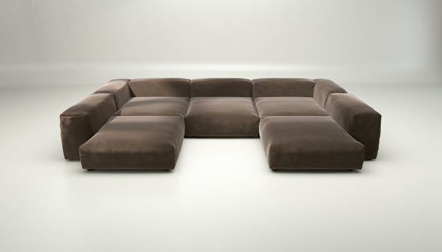 vetsak | Sofa Set 06 - Suave - Espresso | Modular Sofa | 6.5 Seater | Big Sofa | U-Shape | Corner Sofa