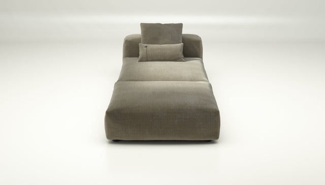 vetsak | Sofa Set 07 - Sun Lounger - Cord Velour - Khaki | Modular Sofa | 2 Seater | Daybed | Chaiselounge