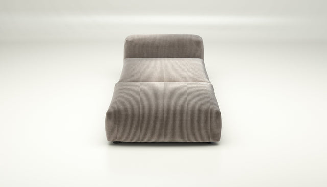 vetsak | Sofa Set 07 - Sun Lounger - Cord Velour - Platinum | Modular Sofa | 2 Seater | Daybed | Chaiselounge