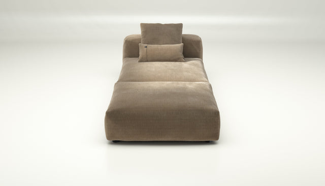 vetsak | Sofa Set 07 - Sun Lounger - Cord Velour - Sand | Modular Sofa | 2 Seater | Daybed | Chaiselounge