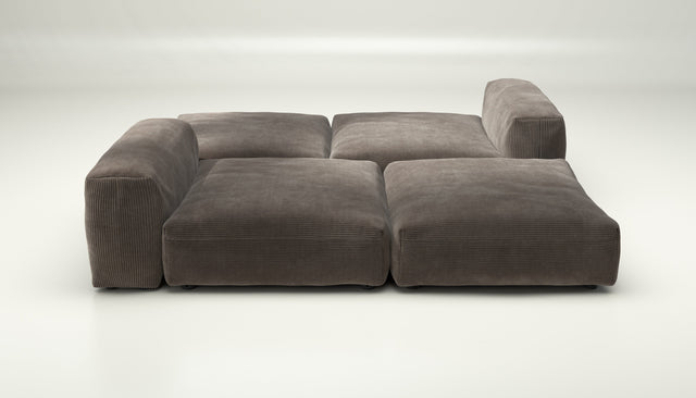 vetsak | Sofa Set 08 - Daybed - Cord Velour - Mocha | Modular Sofa | 6 Seater | Outdoor Island | Double lounger