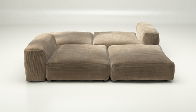 vetsak | Sofa Set 08 - Daybed - Cord Velour - Sand | Modular Sofa | 6 Seater | Outdoor Island | Double lounger