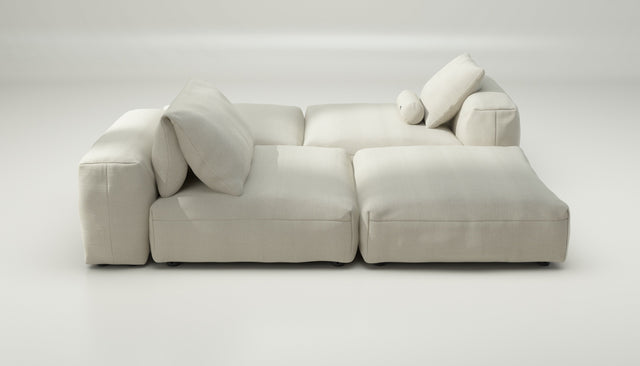 vetsak | Sofa Set 08 - Daybed - Pique - Creme | Modular Sofa | 6 Seater | Outdoor Island | Double lounger