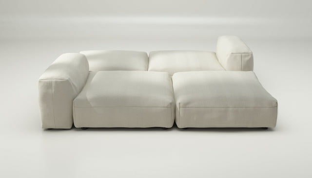 vetsak | Sofa Set 08 - Daybed - Pique - Creme | Modular Sofa | 6 Seater | Outdoor Island | Double lounger