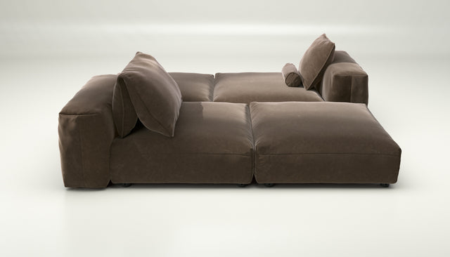 vetsak | Sofa Set 08 - Daybed - Suave - Espresso | Modular Sofa | 6 Seater | Outdoor Island | Double lounger
