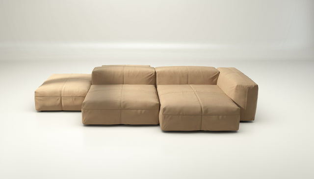 vetsak | Sofa Set 09 - The Island - Leather - Beige | Modular Sofa | 7 Seater | Sofa Island